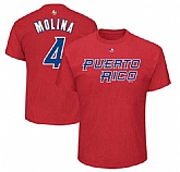 Puerto Rico Baseball 4 Yadier Molina Majestic 2017 World Baseball Classic Name & Number T-Shirt Red,baseball caps,new era cap wholesale,wholesale hats